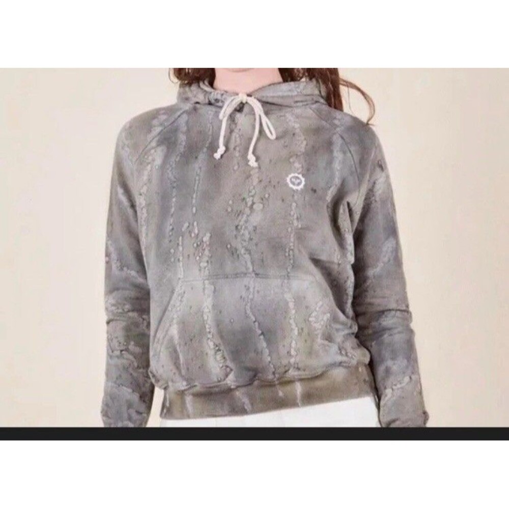 Big Bud Press Hoodie Painted Gray Sweatshirt Sz L Unisex Stormy Cloud